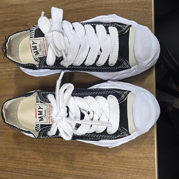Maison Mihara Yasuhiro-Black "Hank" OG Sole Canvas Low-top Sneaker-Size 36 - Picture 5 of 17
